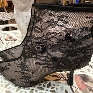 INC International Concepts Black Lace Ankle Boots